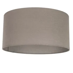 Landelijke hanglamp zwart met taupe kap 50 cm - Combi 1