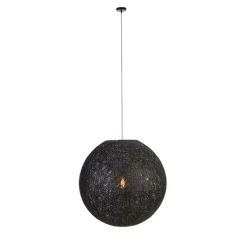 Landelijke hanglamp zwart 80 cm - Corda