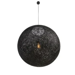 Landelijke hanglamp zwart 80 cm - Corda