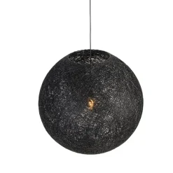 Landelijke hanglamp zwart 80 cm - Corda