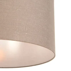Landelijke hanglamp zwart met bruine kap 50 cm - Combi 1