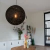 Landelijke hanglamp zwart 60 cm - Corda