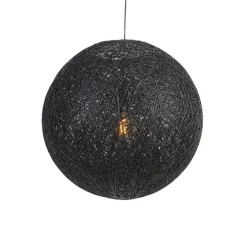 Landelijke hanglamp zwart 60 cm - Corda