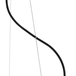 Landelijke hanglamp zwart met hout 5-lichts - Flair