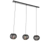 Landelijke hanglamp zwart langwerpig 3-lichts - Canna