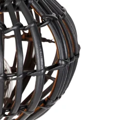 Landelijke hanglamp zwart langwerpig 3-lichts - Canna