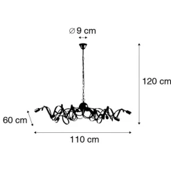Landelijke kroonluchter bruin 10-lichts - Ricciolo