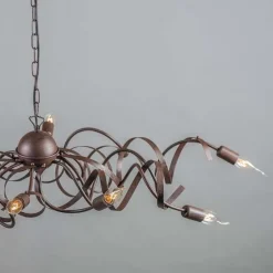 Landelijke kroonluchter bruin 10-lichts - Ricciolo