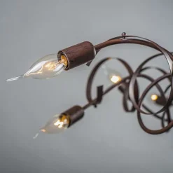 Landelijke kroonluchter bruin 10-lichts - Ricciolo