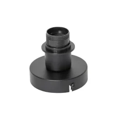 Landelijke plafond en wandlamp zwart met rotan 30 cm - Kata