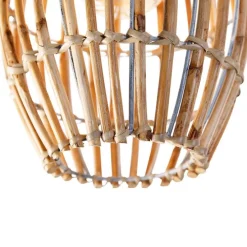 Landelijke plafondlamp bamboe en wit - Canna Capsule