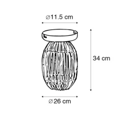 Landelijke plafondlamp bamboe en wit - Canna Capsule
