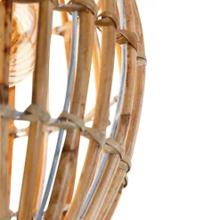 Landelijke plafondlamp bamboe en wit - Canna Capsule