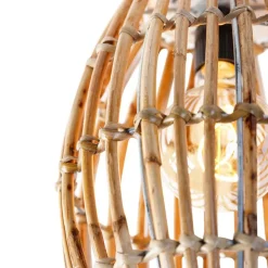 Landelijke plafondlamp bamboe en wit - Canna Capsule