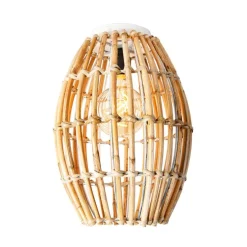 Landelijke plafondlamp bamboe en wit - Canna Capsule