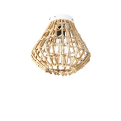 Landelijke plafondlamp bamboe met wit - Canna Diamond