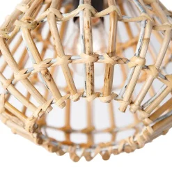 Landelijke plafondlamp bamboe met wit - Canna Diamond