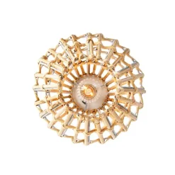 Landelijke plafondlamp bamboe met wit - Canna Diamond