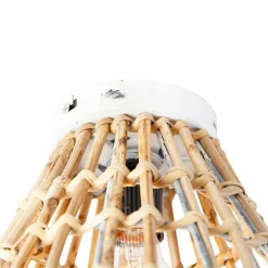 Landelijke plafondlamp bamboe met wit - Canna Diamond