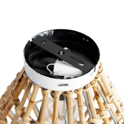 Landelijke plafondlamp bamboe met wit - Canna Diamond