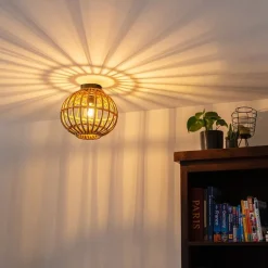 Landelijke plafondlamp bamboe 30 cm - Canna