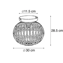 Landelijke plafondlamp bamboe 30 cm - Canna