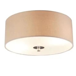 Landelijke plafondlamp beige 30 cm - Drum