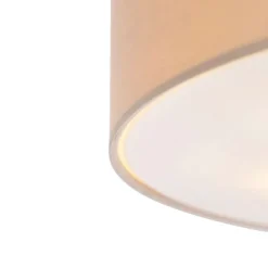 Landelijke plafondlamp beige 50 cm - Drum