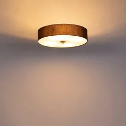 Landelijke plafondlamp bruin 50 cm - Drum