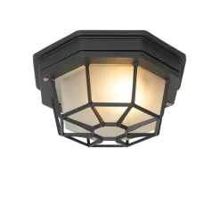 Landelijke plafondlamp donkergrijs 21,3 cm IP44 - Bri