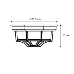 Landelijke plafondlamp donkergrijs 21,3 cm IP44 - Bri