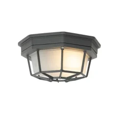 Landelijke plafondlamp donkergrijs 21,3 cm IP44 - Bri