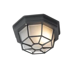 Landelijke plafondlamp donkergrijs 21,3 cm IP44 - Bri