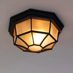 Landelijke plafondlamp donkergrijs 26,5 IP44 - Bri