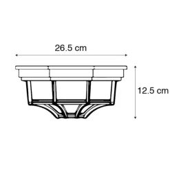 Landelijke plafondlamp donkergrijs 26,5 IP44 - Bri