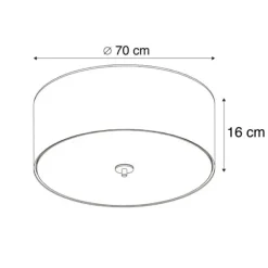 Landelijke plafondlamp grijs 70 cm - Drum Jute