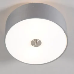 Landelijke plafondlamp grijs 30 cm - Drum