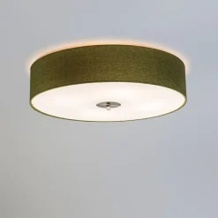 Landelijke plafondlamp groen 50 cm - Drum Jute