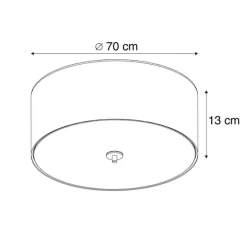 Landelijke plafondlamp grijs 70 cm - Drum