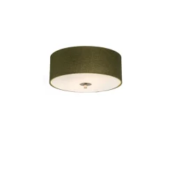 Landelijke plafondlamp groen 30 cm - Drum Jute