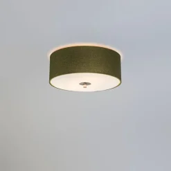 Landelijke plafondlamp groen 30 cm - Drum Jute