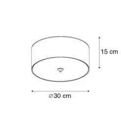 Landelijke plafondlamp groen 30 cm - Drum Jute