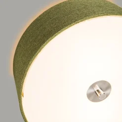 Landelijke plafondlamp groen 30 cm - Drum Jute