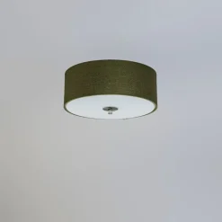 Landelijke plafondlamp groen 30 cm - Drum Jute