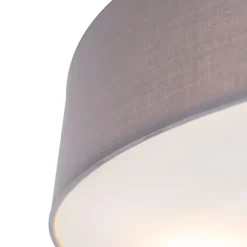 Landelijke plafondlamp grijs 50 cm - Drum
