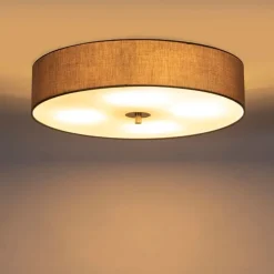 Landelijke plafondlamp grijs 50 cm - Drum