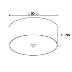 Landelijke plafondlamp grijs 50 cm - Drum Jute