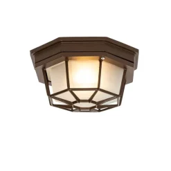 Landelijke plafondlamp roestbruin 21,3 cm IP44 - Bri