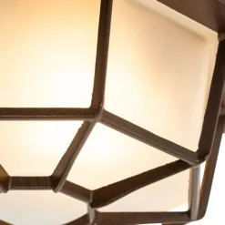 Landelijke plafondlamp roestbruin 21,3 cm IP44 - Bri