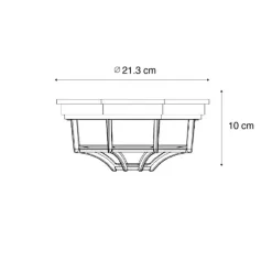 Landelijke plafondlamp roestbruin 21,3 cm IP44 - Bri